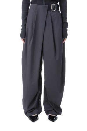 Asymmetrical Belt Pants - GRAY(31252465606)
