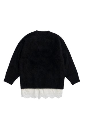 Mink-Processed Knit - BLACK (31252365105)