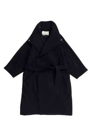 High Neck Coat - BLACK (31252166106)