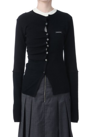 Random Button Knit Top - BLACK (31252365611)