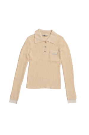 Fluffy Knit Polo - IVORY (31252365905)