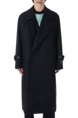 Super140s Prime-Over Melton Double Breasted Coat - BLACK (11252161201)
