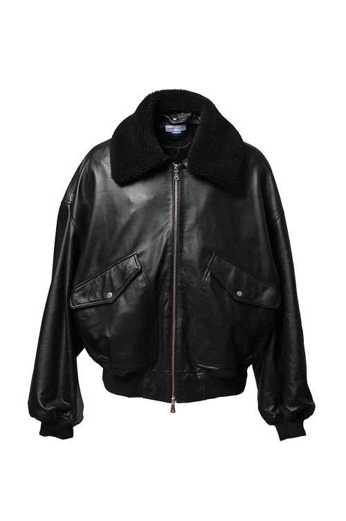 Sheep Leather Mouton G-1 Flight Jacket - BLACK (11242211209