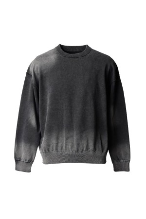 Gradation Crew Neck Knit Pullover - BLACK (11252361326)
