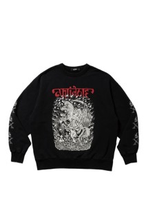 Fade Wash Crewneck Sweatshirt(Grim Reaper) / Black (ABCAW25CT08)
