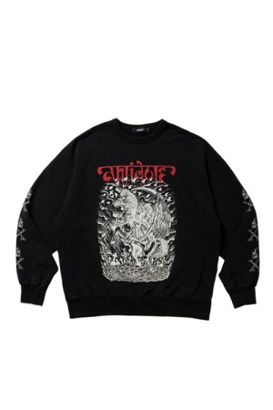 Fade Wash Crewneck Sweatshirt(Grim Reaper) / Black (ABCAW25CT08)