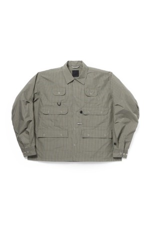 TECH MULTI FISHING POCKET SHIRT L/S - SAGE GRAY (BE-85026)
