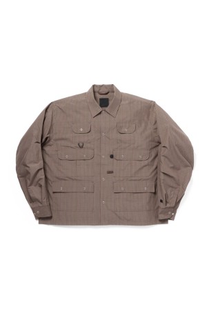 TECH MULTI FISHING POCKET SHIRT L/S - BROWN GRAY (BE-85026)