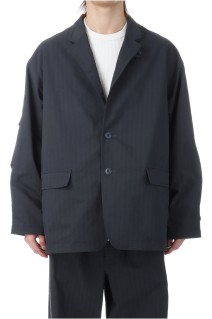 TECH LOOSE 2B JACKET HERRINGBONE - CHARCOAL (BJ-51026)