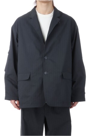 TECH LOOSE 2B JACKET HERRINGBONE - CHARCOAL (BJ-51026)