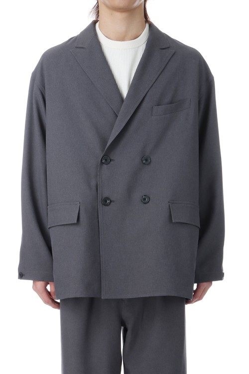 TECH DOUBLE-BREASTED JACKET - CHARCOAL (BJ-52026) | セレクト