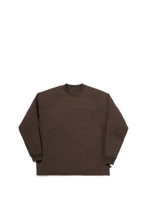TECH DRAWSTRING L/S TEE - D.BROWN (BE-34026)
