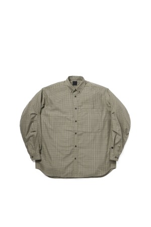 TECH BUTTON DOWN SHIRT L/S GREN PLAID - SAGE GRAY (BE-80026)