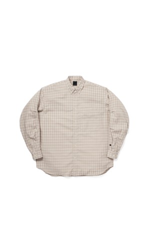 TECH BUTTON DOWN SHIRT L/S GREN PLAID - ECRU (BE-80026)