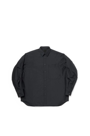 TECH REGULAR COLLAR SHIRT L/S SOLID - INK BLACK (BE-81026)