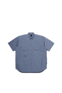 TECH FISHING SHIRT S/S SUMMER PLAID - SMOKE BLUE (BE-70026)