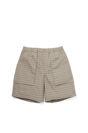 TECH 3D POCKET CARGO SHORTS SUMMER PLAID - SAGE GRAY (BP-70026)