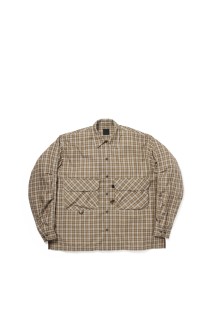 TECH SPORTS OPEN COLLAR SHIRT L/S GREN PLAID - CHARCOAL (BE-82026)