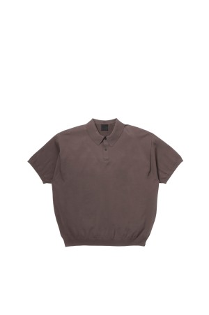 TECH KNIT POLO S/S - BROWN GRAY (BE-43026)