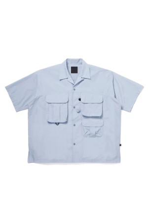 TECH MULTI TOOL POCKET SHIRT S/S SOLID - ICEBLUE (BE-86026)