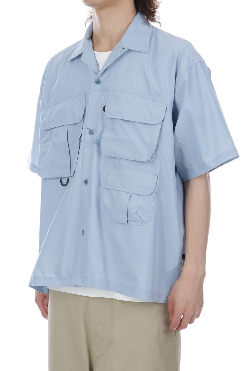 【新品未使用】Sorm'86 KINISENDEEE ボーダートップス ブルー TECH MULTI TOOL POCKET SHIRT S/S SOLID - ICEBLUE (BE-86026