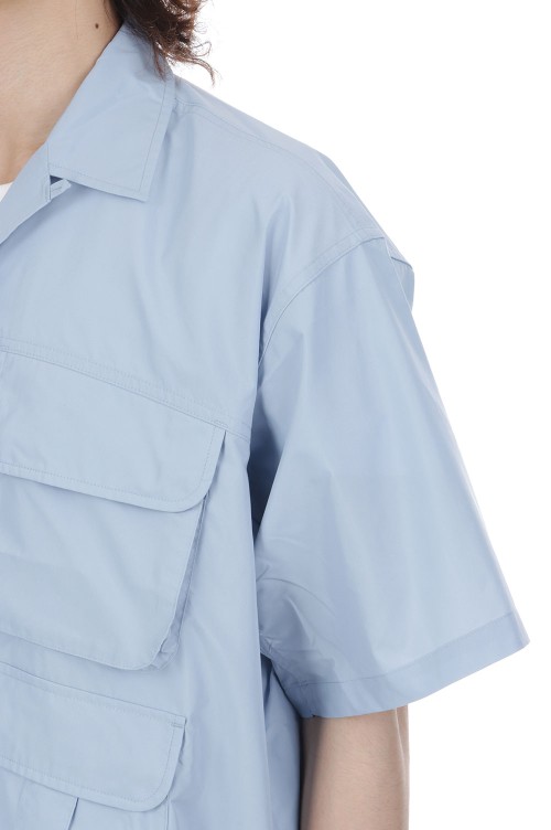 【新品未使用】Sorm'86 KINISENDEEE ボーダートップス ブルー TECH MULTI TOOL POCKET SHIRT S/S SOLID - ICEBLUE (BE-86026