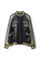 Skeleton Printed Souvenir Jacket - Black(Stripe) (26-1106)