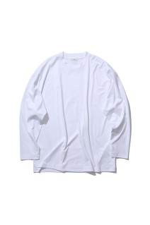 SUVIN 60/2 OVERSIZED LONG SLEEVE T-SHIRT - WHITE (KKAGLM0018)