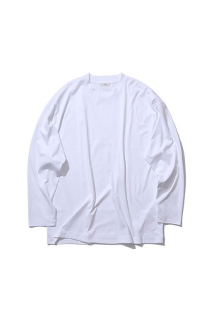 SUVIN 60/2 OVERSIZED LONG SLEEVE T-SHIRT - WHITE (KKAGLM0018)