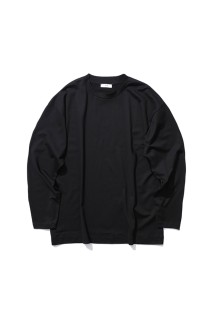SUVIN 60/2 OVERSIZED LONG SLEEVE T-SHIRT - BLACK (KKAGLM0018)