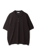 COTTON WASHI BOUCLE HALF SLEEVE POLO SWEATER - BROWN(035) (KRAGLM0202)