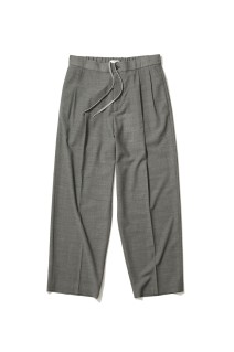 TWIST WOOL GAUZE TWO TUCKED EASY PANTS - GRAY(003) (PRAGLM0300)