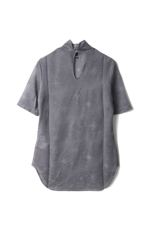 Starry Jersey Short Sleeve Sheer Top - GREY (MM26SS-JS027