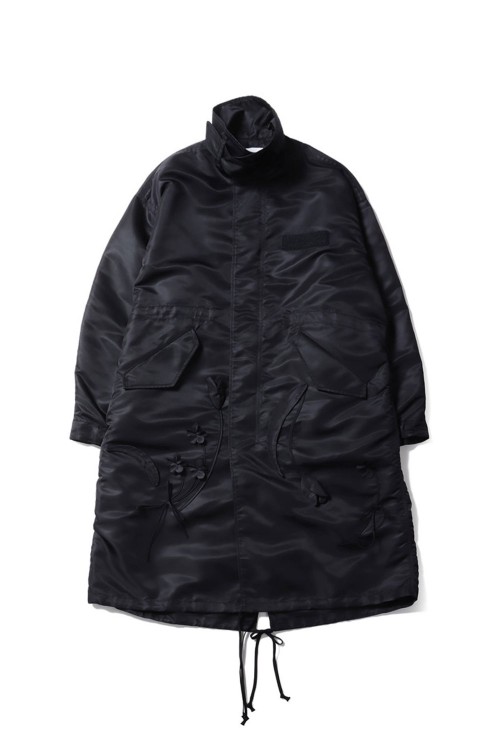 Nylon Twill 3D Embroidery Mods Coat- BLACK (MM26SS-CO053