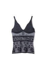 Floral Jacquard Knit Camisole Top - BLACK (MM26SS-KN083)
