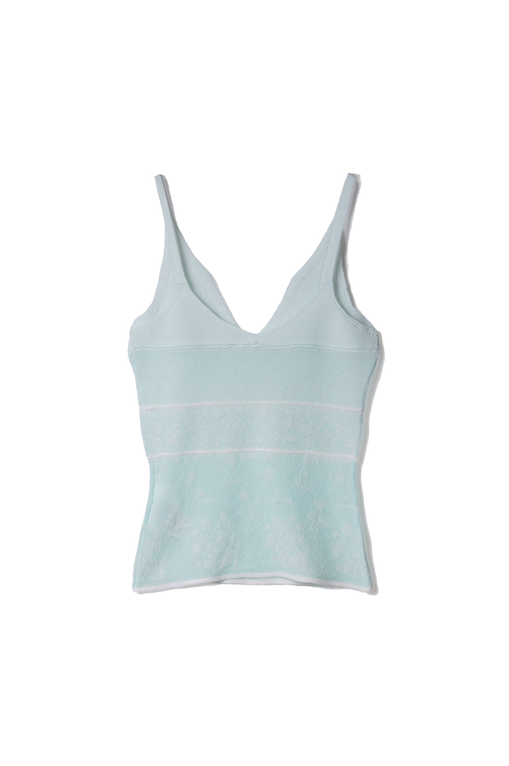 Floral Jacquard Knit Camisole Top- LIGHT GREEN (MM26SS-KN083