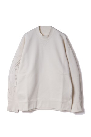 Floral Embroidery Oversized Sweat Top - ECRU (MM26SS-JS084)