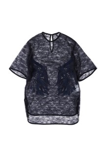 Raschel Lace Embroidered Top - NAVY (MM26SS-SH099)