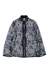 Tulle Lace Stand Collar Shirt - BLACK (MM26SS-SH112) | セレクト