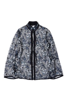 Tulle Lace Stand Collar Shirt - NAVY (MM26SS-SH112)