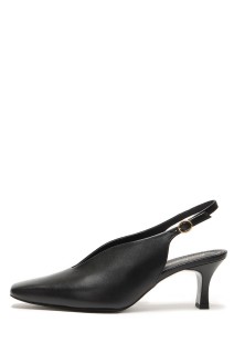 Curved Line Sling Back Heels - BLACK (MM26SS-AC301)