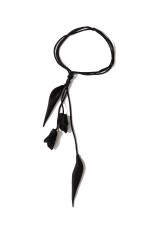 Floral Motif Silk Belt - BLACK (MM26SS-AC313)