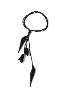 Floral Motif Silk Belt - BLACK (MM26SS-AC313)