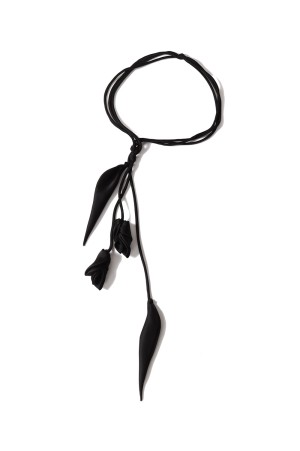 Floral Motif Silk Belt - BLACK (MM26SS-AC313)