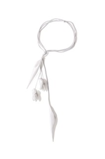 Floral Motif Silk Belt - WHITE (MM26SS-AC313)