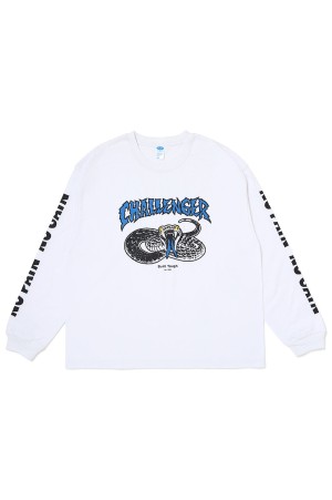 L/S PIGMENT SNAKE TEE / WHITE (CLG-TS 026-014)