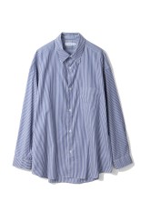 Broad Stripe L/S Oversized Regular Collar Shirt - BLUE STRIPE (GM254-50022STB)