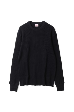 THERMAL KING WAFFLE CREW NECK L/S - BLACK (#52017)