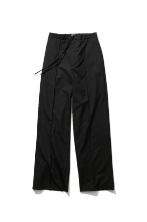 WOOL TROPICAL PIN TUCK EASY PANTS - BLACK(005) (PRAGLM0111)