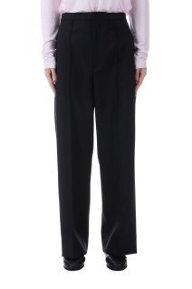 WOOL TROPICAL PIN TUCK EASY PANTS - BLACK(005) (PRAGLM0111)